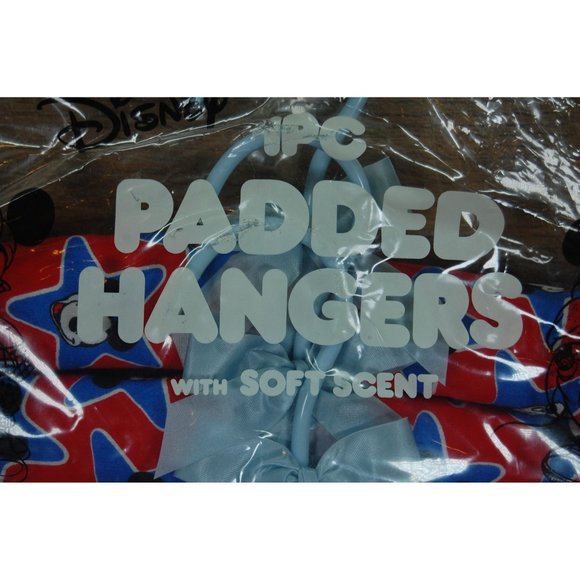 NEW Vintage 1987 Mickey Mouse Disney IPC Padded Hangers Soft Scent Blue Red - Picture 2 of 5